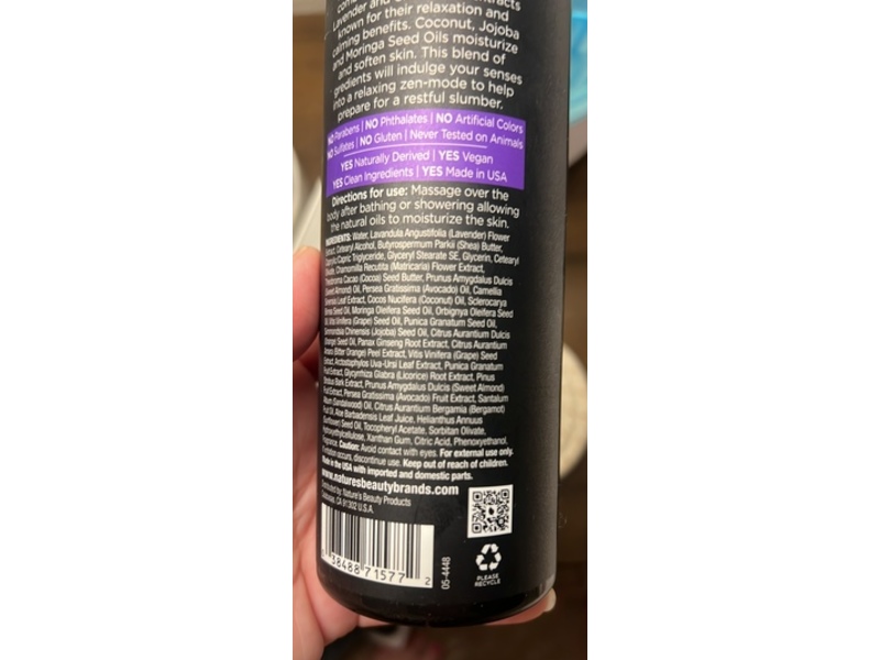 Nature's Beauty Sleep Body Lotion, Lavender Chamomile, 16 oz/453.6 g