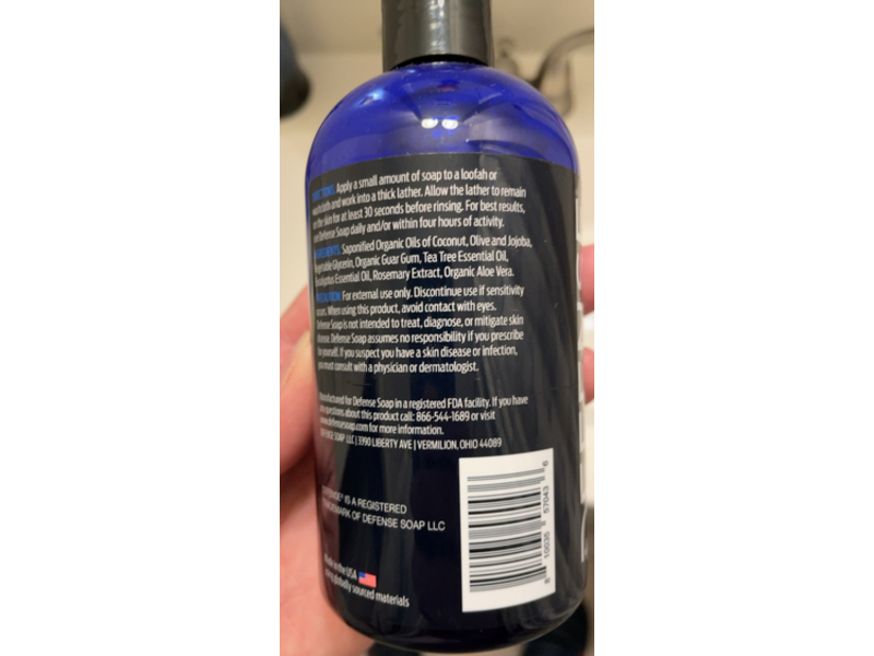 Defense Shower Gel, Natural Tea Tree & Eucalyptus, 12 oz