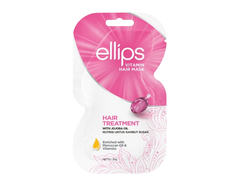 Ellips Vitamin Hair Mask Hair Treatment, Jojoba Oil, Moroccan Oil & Vitamins, 20 g