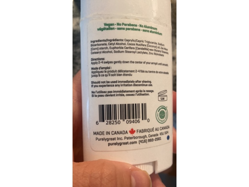 Purely Great Natural Deodorant, Unscented, 2.64 fl oz/75 g