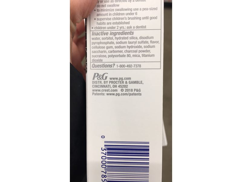 Crest 3D White Fluoride Anticavity Toothpaste, Whitening Therapy, Deep Clean, Charcoal, Invigorating Mint, 4.1 oz/116 g