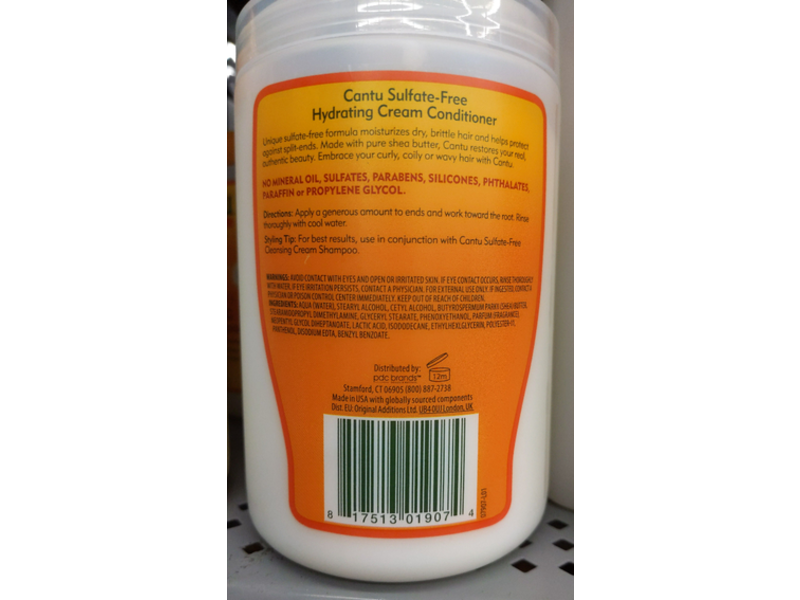 Cantu Hydrating Cream Conditioner, Shea Butter For Natural Hair, Sulfate-Free, 25 oz/709 g