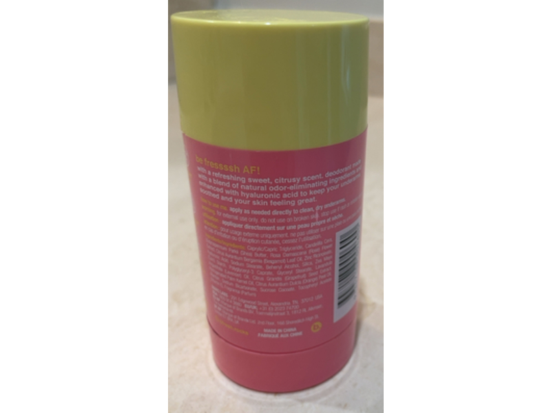 B.Fresh Fressssh AF! Deodorant, Grapefruity Good, 2.64 oz/75 mL