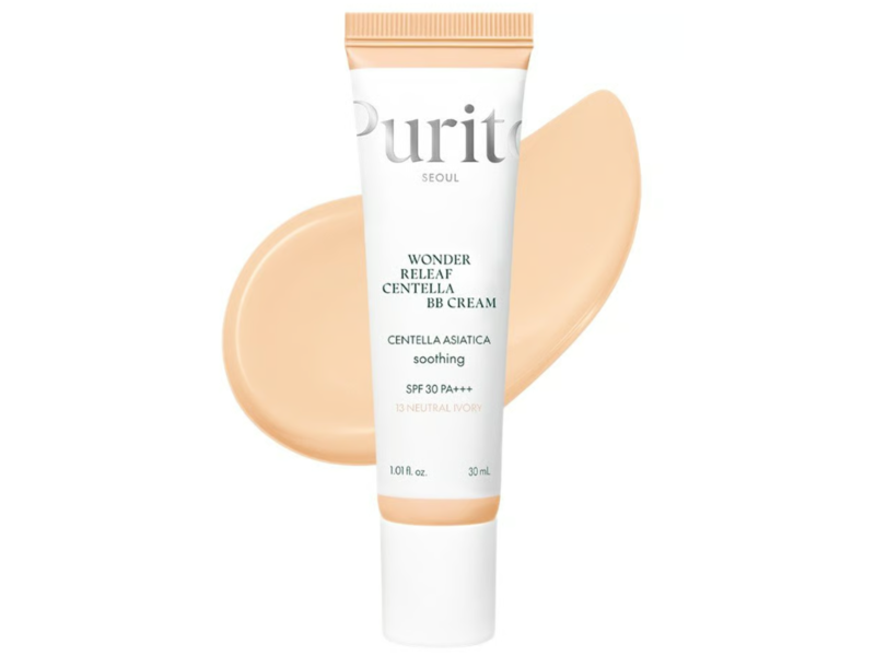 Purito Wonder Relief Centella BB Cream, 13 Neutral Ivory SPF 30 PA+++, 1 fl oz/30 mL