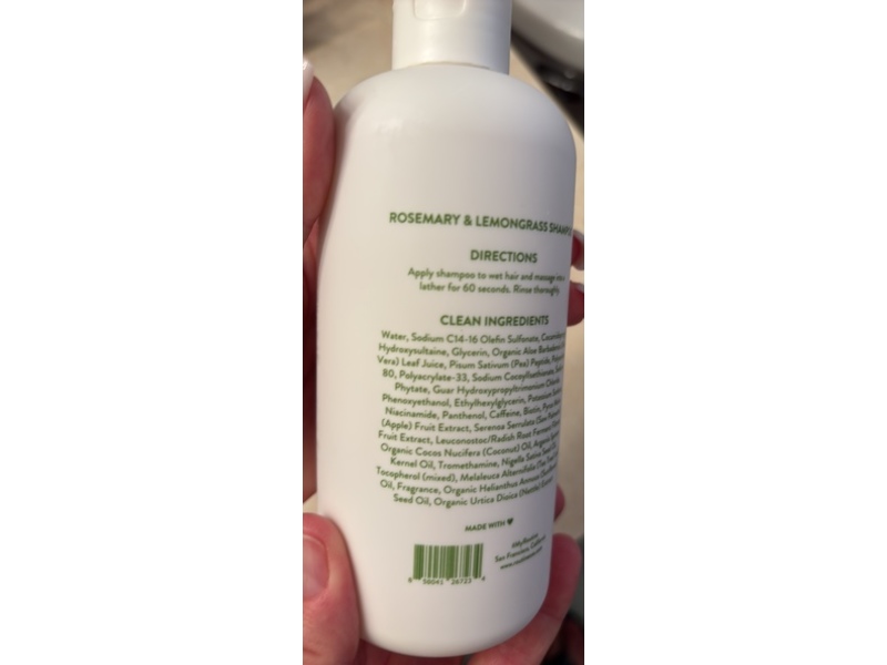 Routine Wellness Shampoo, Rosemary & Lemongrass, 14 oz/414 mL