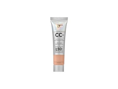 It Cosmetics CC+ Color Correcting Full Coverage Cream Travel, SPF 50+, Medium Cool, 0.406 fl oz/12 mL