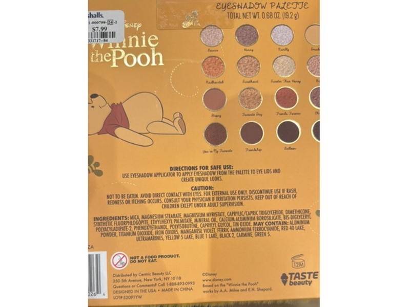 Taste Beauty x Disney Winnie The Pooh Eyeshadow Palette, 0.68 oz/19.2 g