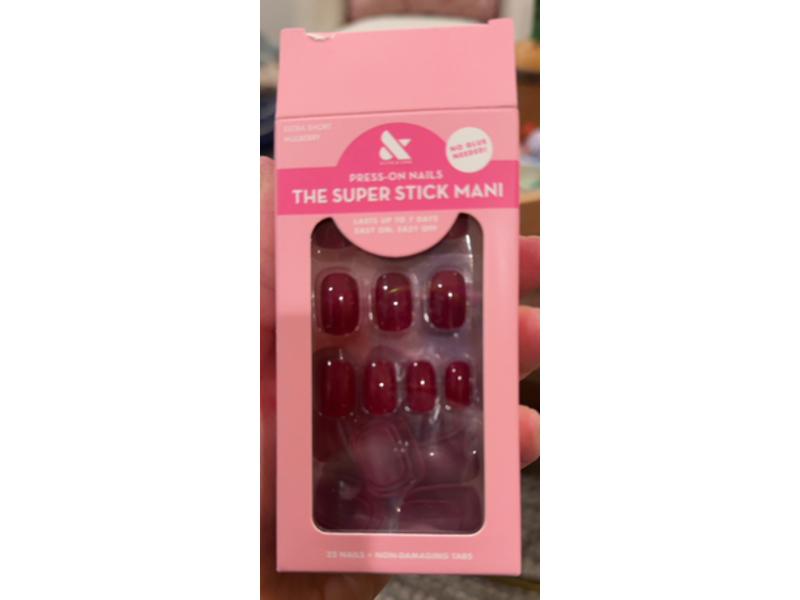 Olive & June The Super Stick Mani Press On Nails, Mulberry, 32 Count