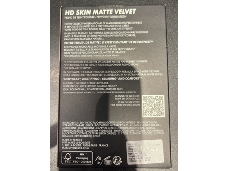 Make Up For Ever HD Skin Matte Powder Foundation, 1Y18, 0.38 oz/11 g