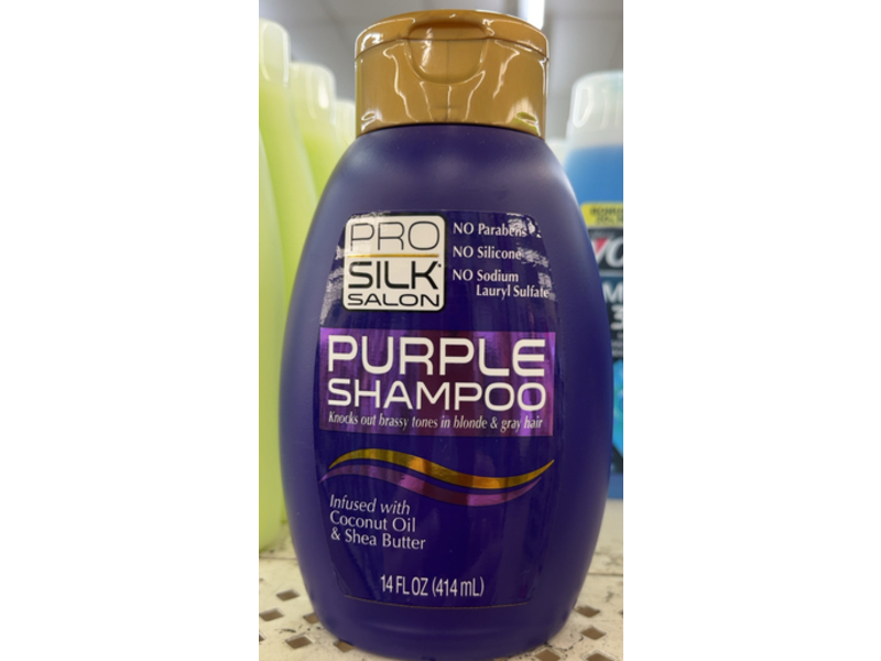 Pro Silk Salon Purple Shampoo, Coconut Oil & Shea Butter, 14 fl oz/414 mL, Pack Of 2