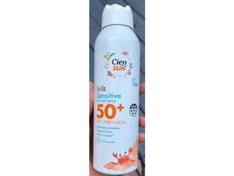 Cien Sun Kids Sensitive Suncare Spray, SPF 50+, Fragrance Free, 200 mL