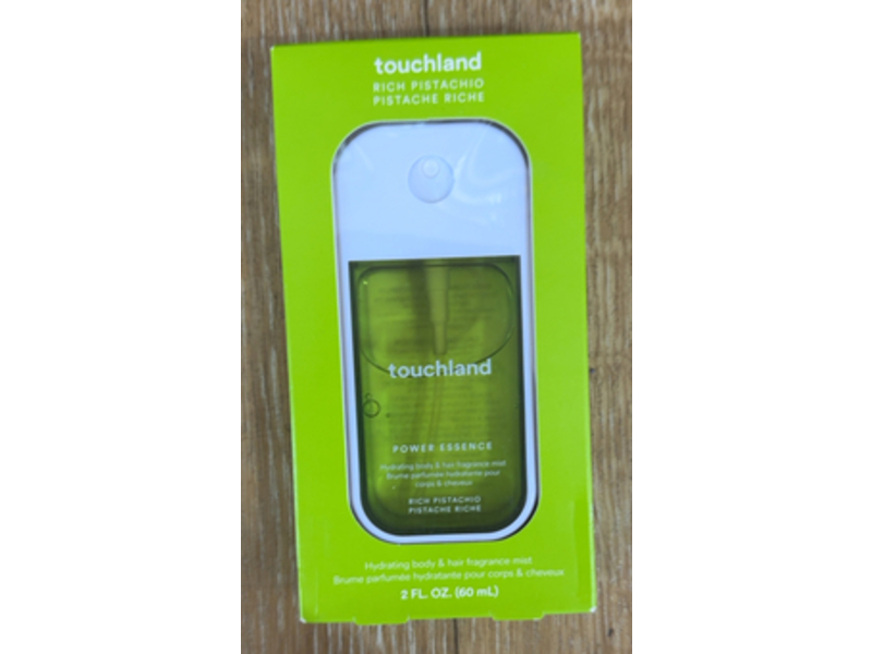 Touchland Power Essence Hydrating Body & Hair Fragrance Mist, Rich Pistachio, 2 fl oz/60 mL