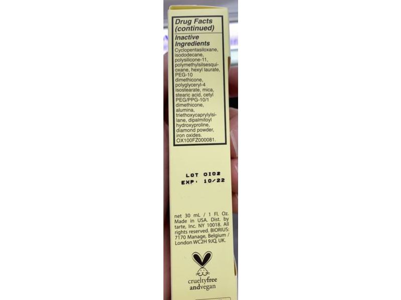 Tarte Cosmetics Sugar Rush Skin Treat Poreless Tinted Moisturizer, Light, SPF 20, 1 fl oz/30 mL