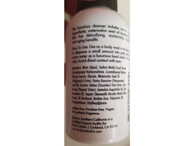 Fork & Melon Fine Cleansing Wash, 2 fl oz/59 mL