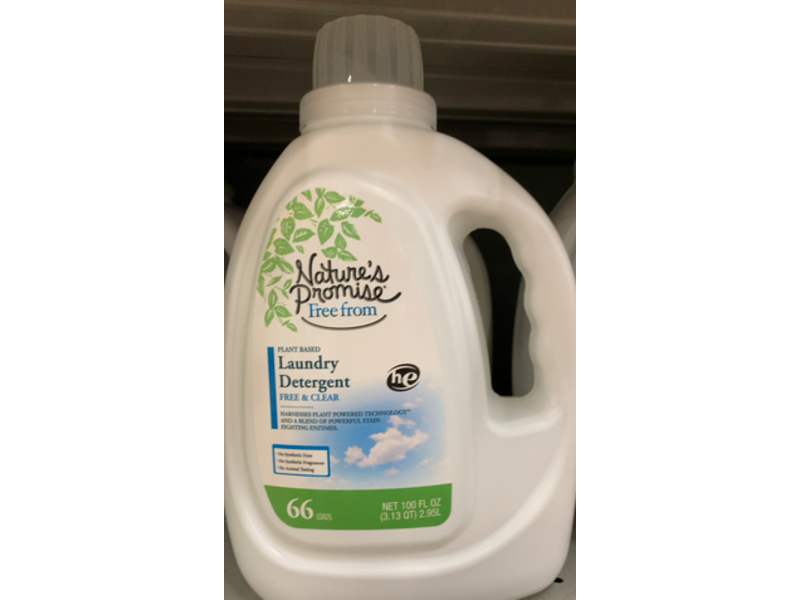 Nature's Promise Laundry Detergent, Free & Clear, 66 Loads, 100 fl oz/2.95 L