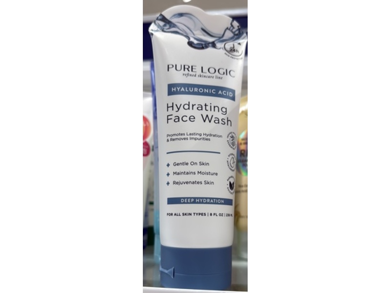 Pure Logic Hydrating Face Wash, Hyaluronic Acid, 8 fl oz/236 mL
