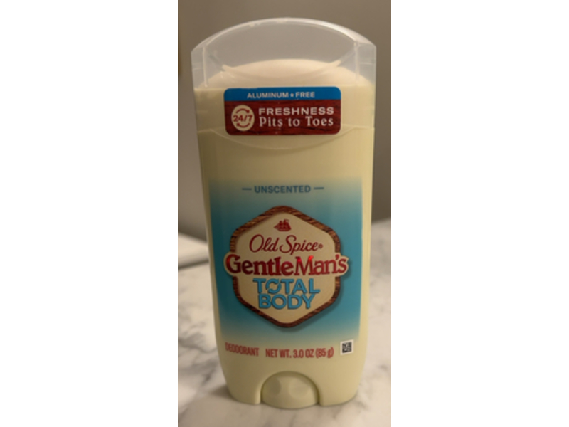 Old Spice Gentle Man's Total Body Deodorant, Unscented, 3.0 oz/85 g