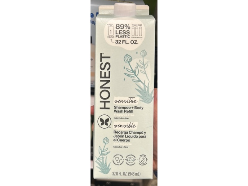 The Honest Company Cleansing Shampoo+Body Wash Refill, Aloe+Chamomile, 32 fl oz/946 mL