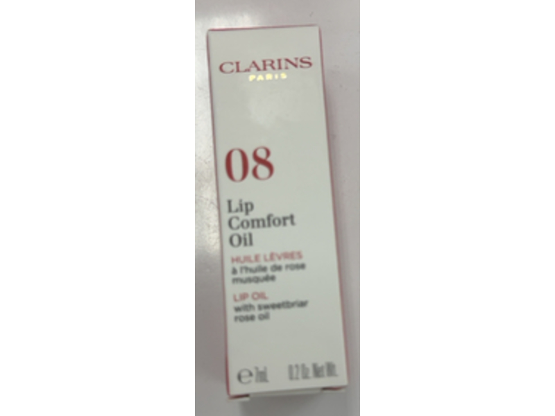 Clarins Lip Comfort Oil, 08 Strawberry, 0.2 fl oz/7 mL
