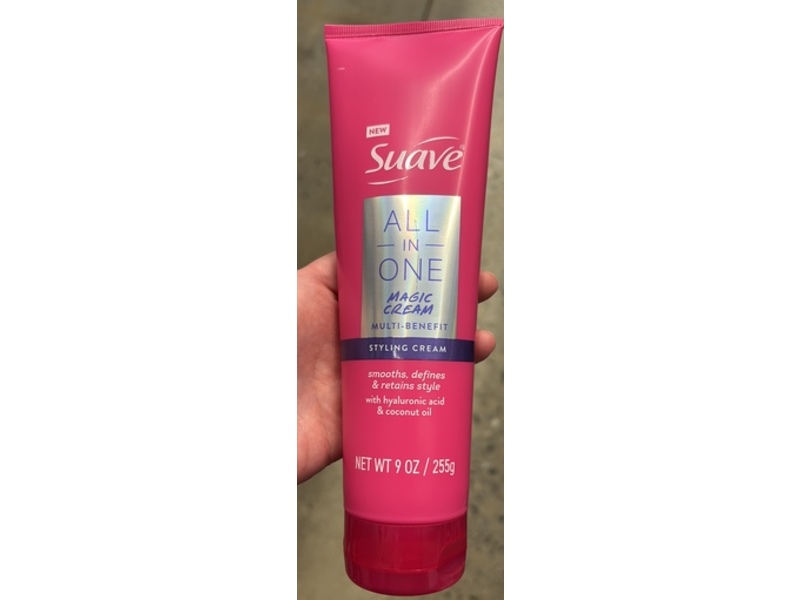 Suave All-In-One Multi-Benefit Magic Styling Cream, Hyaluronic Acid & Coconut Oil, 9 oz/255 g