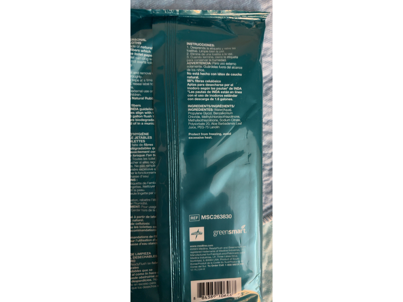 Medline Ready Flush Flushable Personal Cleansing Cloths, 24 Count