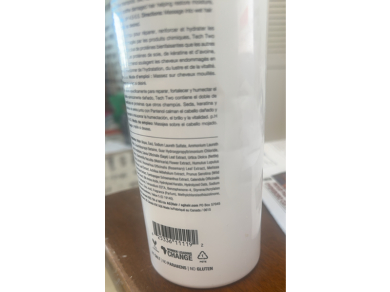 AG Hair Care Tech Two Shampoo, 33.8 f l oz/1 L