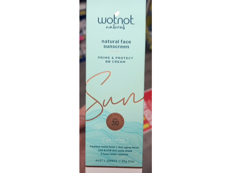 Wotnot Naturals Natural Face Sunscreen + BB Cream, SPF 30, Untinted, 2.1 oz/60 g