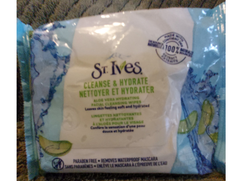 St. Ives Cleanse & Hydrate Facial Wipes, Aloe Vera, 25 Count