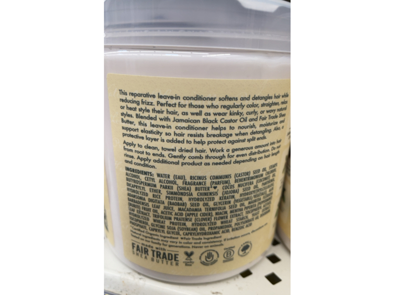 Shea Moisture Strengthening & Restore Leave In Conditioner, Shea Butter, Peppermint & Apple Cider Vinegar, 20 fl oz/591 mL