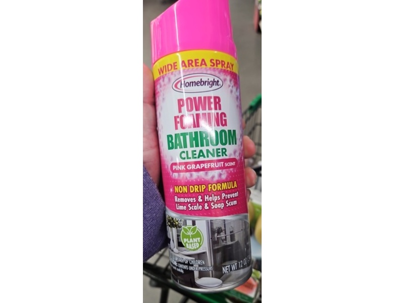 Homebright Power Foaming Bathroom Cleaner, Pink Grapefruit, 12 oz