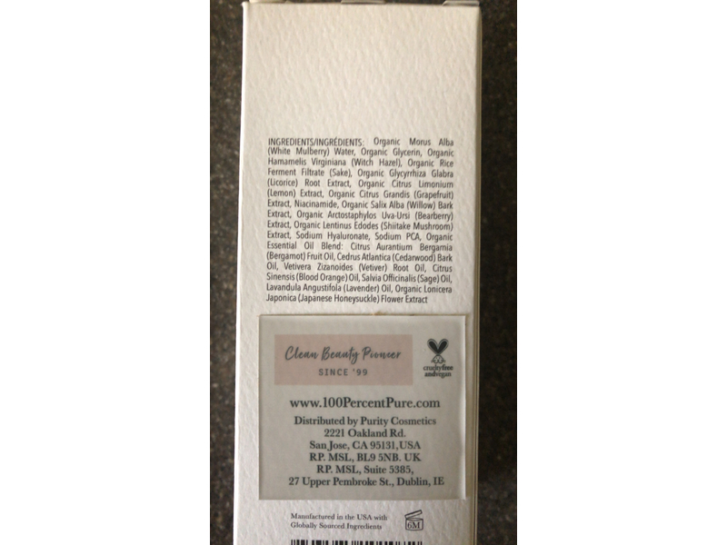 100% Pure Fermented Rice Toner, 4 fl oz/118 mL