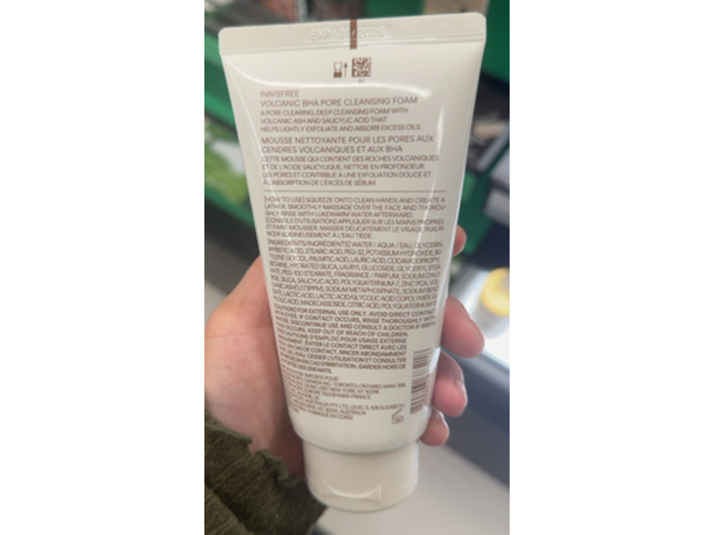 Innisfree Volcanic BHA Pore Cleansing Foam, 5.07 fl oz/150 mL