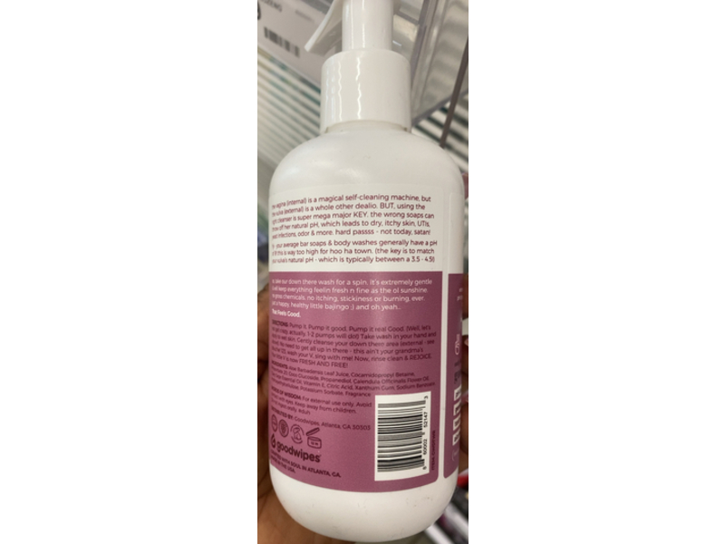 Goodwipes Down There Wash, Rosewater, Aloe Based Cleanser, 8.5 fl oz/236 mL