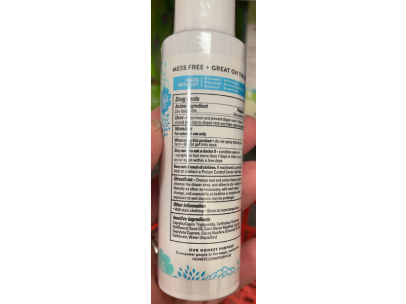 The Honest Company Baby Diaper Rash Cream Spray, Moisturizing, 2 fl oz/59 mL