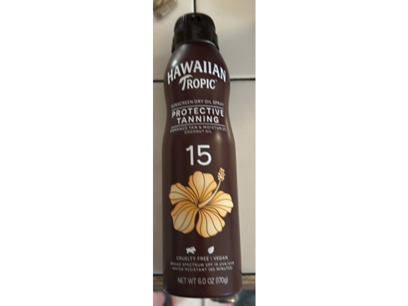 Hawaiian Tropic Protective Tanning Sunscreen Dry Oil Spray, SPF 15, 6 oz/170 g
