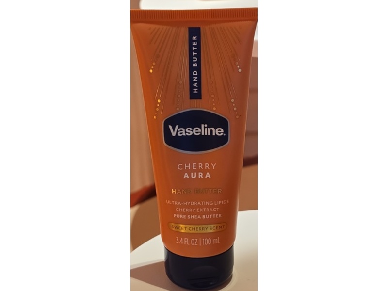 Vaseline Cherry Aura Hand Butter, Sweet Cherry Scent, 3.4 fl oz/100 mL