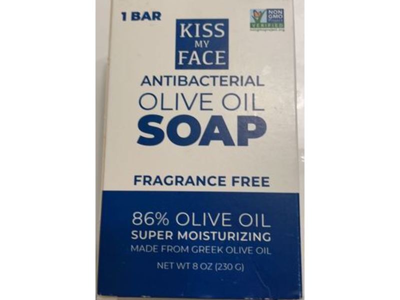 Kiss My Face Antibacterial Olive Oil Bar Soap, 8 oz/230 g