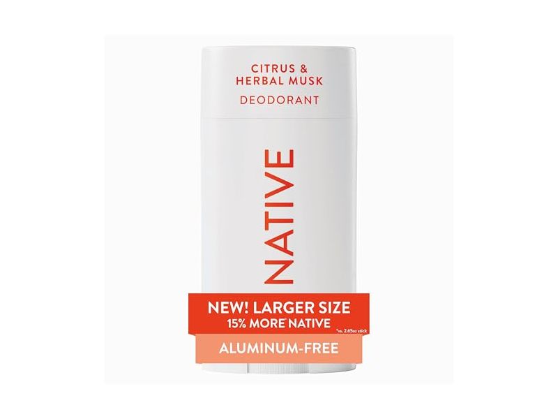 Native Deodorant, Citrus & Herbal Musk, 3.1 oz/88 g