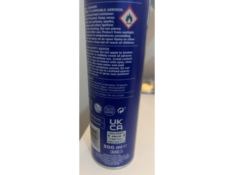 Superdrug Unperfumed Extra Firm Hold Hairspray, Pro Vitamin B5, 300 mL