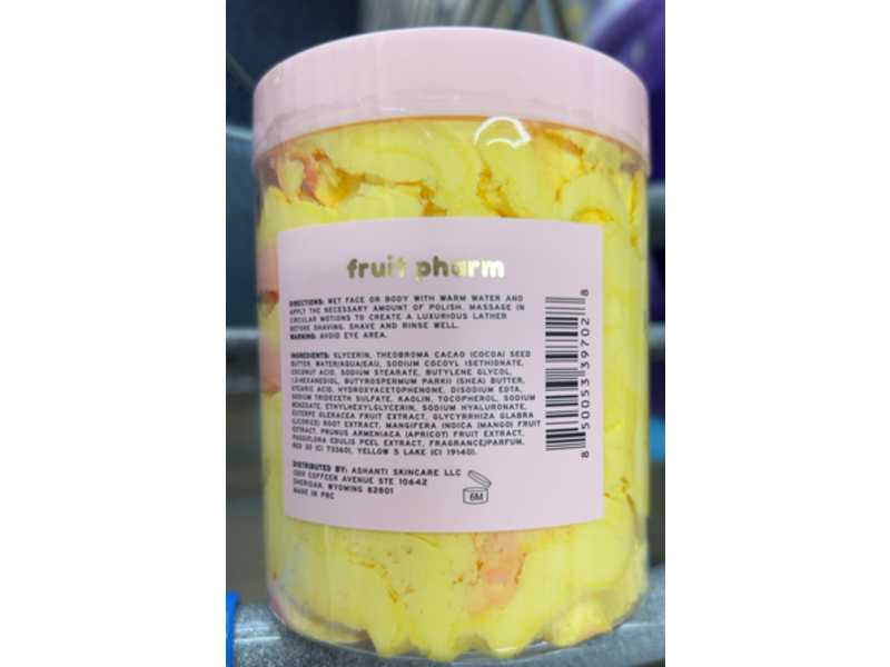 Fruit Pharm Mango Mousse Smoothing Shave Butter, Mango + Hyaluronic Acid, 5 oz/142 g