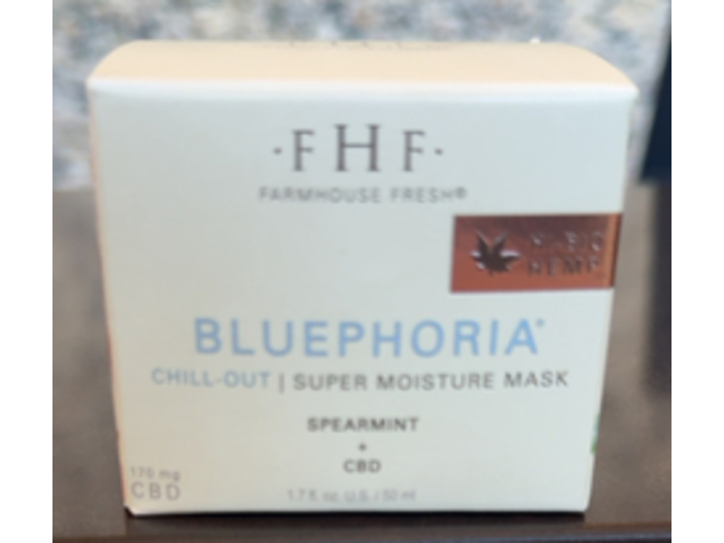 Farmhouse Fresh Bluephoria Chill-Out Super Moisture Mask, Spearmint + CBD, 1.7 fl oz/50 mL