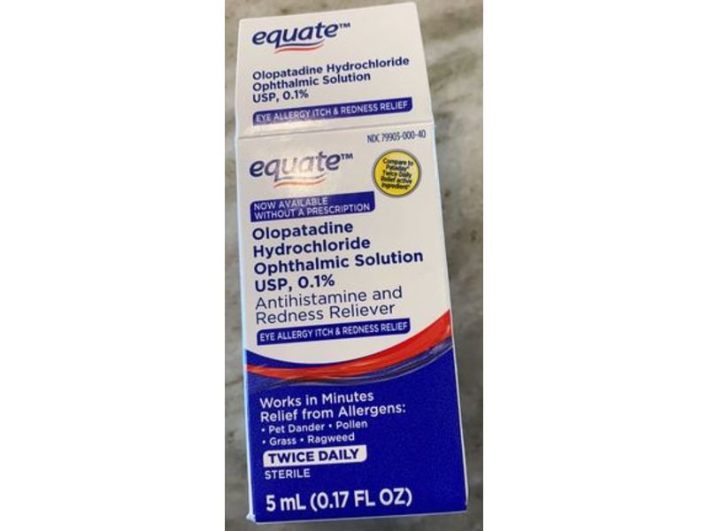 Equate Olopatadine Solution Eye Drops, 0.17 fl oz/5 mL