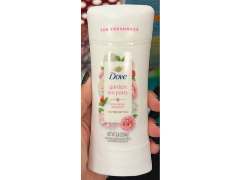 Dove Limited Edition Garden Tea Party Antiperspirant Deodorant, Rose Berry Bouquet, 2.6 oz/74 g