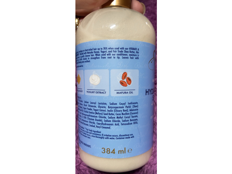 Shea Hydrate + Repair Shampoo, Manuka Honey & Yoghurt, 384 mL