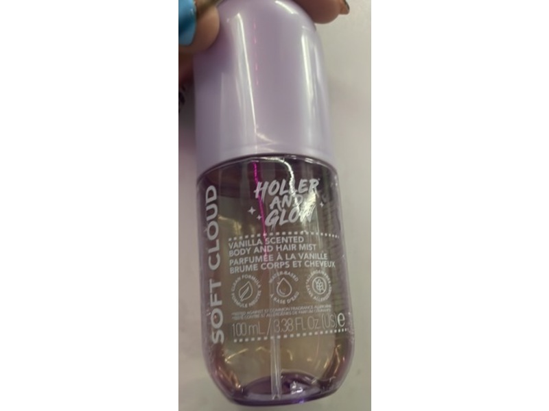 Holler And Glow Soft Cloud Body & Hair Mist, Vanilla, 3.38 fl oz/100 mL