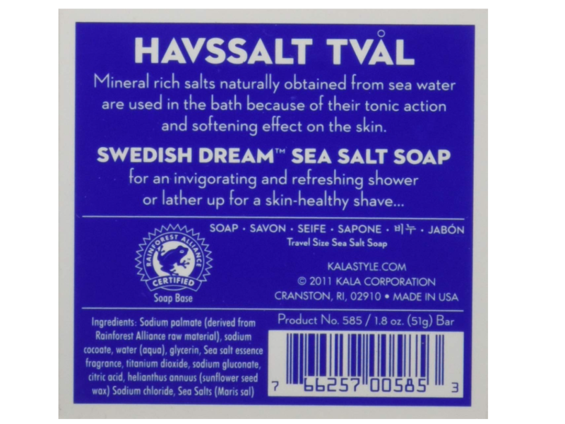 Kalastyle Swedish Dream Sea Salt Bar Soap, 1.8 oz/51 g