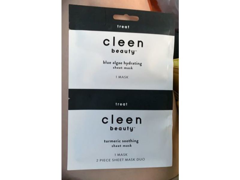 Cleen Beauty Blue Algae Hydrating & Turmeric Soothing Sheet Mask, 2 Ct