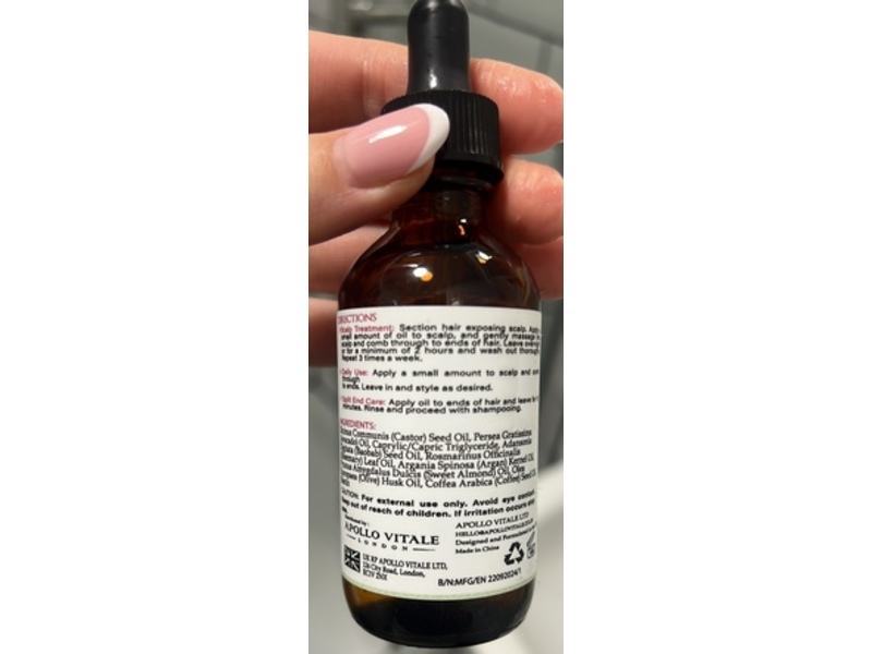 Apollo Vitale Rosemary Hair Oil, 2 fl oz/60 mL