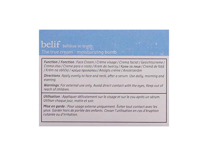 Belif the True Cream Moisturizing Bomb | Moisturizer for Dry Skin | Face Cream, Hydration, Clean Beauty, 1.68 Fl Oz (Pack of 1)