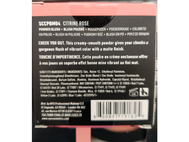 NYX Professional Makeup Creamy Powder Blush, Citrine Rose, 0.17 oz/5 g